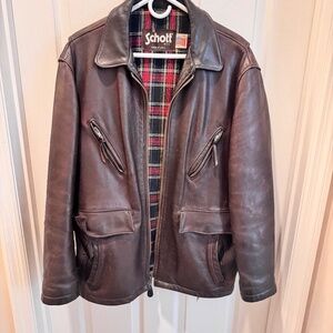 Schott Vintage Brown Leather Jacket Size 42